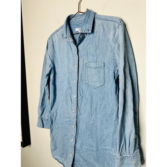 THAKOON Light Blue Wash Denim Button Up Front Mini Oversized Shirt Dress Size 4 - Picture 6 of 8